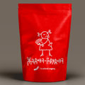 красный дой пак пакет для компании Жадина Говядина с печатью логотипа