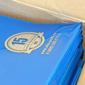 папка уголок синяя c логотипом компании