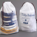 пакет-сумка с завязками для белья с логотипом методом шелкографии